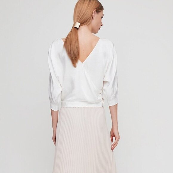 Aritzia Babaton Welsh Blouse Dusty Coral Blouse XXS - Picture 2 of 7